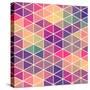 Retro Pattern of Geometric Shapes. Colorful Mosaic Backdrop. Geometric Hipster Retro Background, Pl-Markovka-Stretched Canvas