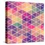 Retro Pattern of Geometric Shapes. Colorful Mosaic Backdrop. Geometric Hipster Retro Background, Pl-Markovka-Stretched Canvas