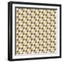 Retro Pattern of Geometric Shapes-Little_cuckoo-Framed Art Print