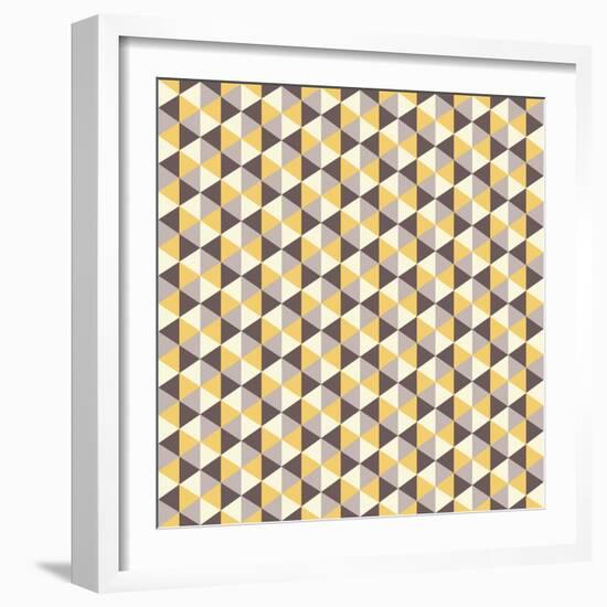 Retro Pattern of Geometric Shapes-Little_cuckoo-Framed Art Print