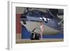 Retro Pin-Up Girl Posing with a World War II Era Pby Catalina Seaplane-null-Framed Photographic Print