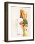 Retro Pin Up, Nude with Green Leaf-Freeman Elliott-Framed Art Print