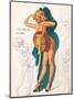 Retro Pin Up, Nude with Summer Hat-Freeman Elliott-Mounted Art Print