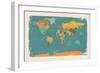 Retro Political Map of the World-Michael Tompsett-Framed Art Print