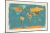 Retro Political Map of the World-Michael Tompsett-Mounted Art Print