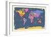 Retro Political Map of the World-Michael Tompsett-Framed Art Print