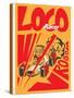 Retro Poster Cartoon Vintage Race Car Loco Racer-pedro alexandre teixeira-Stretched Canvas