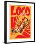 Retro Poster Cartoon Vintage Race Car Loco Racer-pedro alexandre teixeira-Framed Art Print