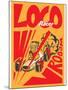 Retro Poster Cartoon Vintage Race Car Loco Racer-pedro alexandre teixeira-Mounted Art Print