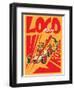 Retro Poster Cartoon Vintage Race Car Loco Racer-pedro alexandre teixeira-Framed Premium Giclee Print