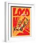 Retro Poster Cartoon Vintage Race Car Loco Racer-pedro alexandre teixeira-Framed Premium Giclee Print