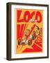 Retro Poster Cartoon Vintage Race Car Loco Racer-pedro alexandre teixeira-Framed Art Print