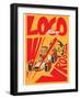 Retro Poster Cartoon Vintage Race Car Loco Racer-pedro alexandre teixeira-Framed Art Print