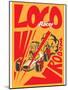 Retro Poster Cartoon Vintage Race Car Loco Racer-pedro alexandre teixeira-Mounted Art Print