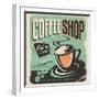 Retro Poster for Coffee Shop on Old Paper Texture-Lukeruk-Framed Premium Giclee Print
