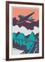 Retro Poster with Airplane. Vector Illustration.-Radoman Durkovic-Framed Art Print