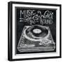 Retro Record Player Chalk-Mary Urban-Framed Art Print