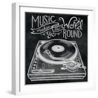 Retro Record Player Chalk-Mary Urban-Framed Art Print