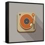 Retro Record Player Icons-YasnaTen-Framed Stretched Canvas