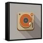 Retro Record Player Icons-YasnaTen-Framed Stretched Canvas