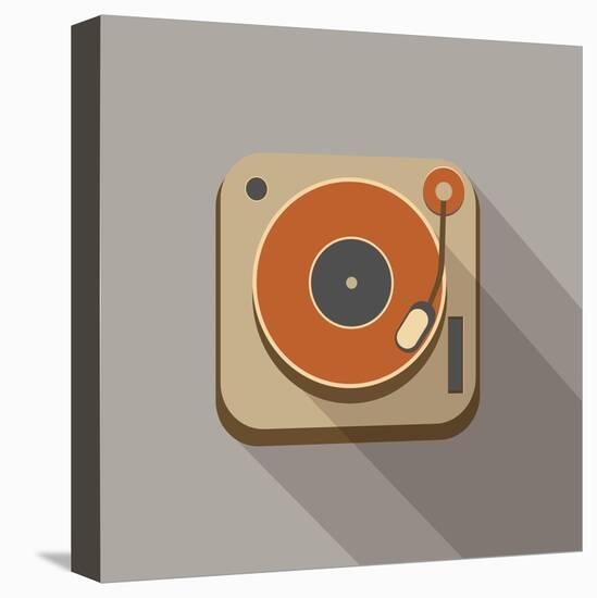 Retro Record Player Icons-YasnaTen-Stretched Canvas