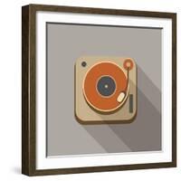 Retro Record Player Icons-YasnaTen-Framed Art Print