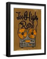 Retro Record Player With Wording 2-studiohome-Framed Art Print