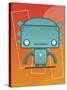 Retro Robot Aqua-Craig Snodgrass-Stretched Canvas