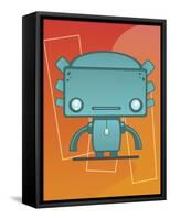 Retro Robot Aqua-Craig Snodgrass-Framed Stretched Canvas