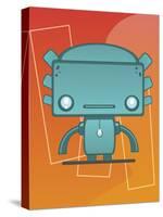 Retro Robot Aqua-Craig Snodgrass-Stretched Canvas
