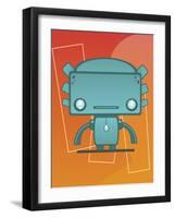 Retro Robot Aqua-Craig Snodgrass-Framed Giclee Print