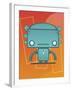 Retro Robot Aqua-Craig Snodgrass-Framed Giclee Print