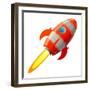 Retro Rocket, Vector Illustration-astudio-Framed Art Print