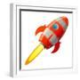 Retro Rocket, Vector Illustration-astudio-Framed Art Print