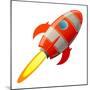 Retro Rocket, Vector Illustration-astudio-Mounted Art Print