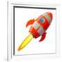 Retro Rocket, Vector Illustration-astudio-Framed Art Print