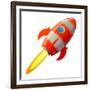 Retro Rocket, Vector Illustration-astudio-Framed Art Print