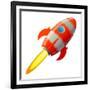 Retro Rocket, Vector Illustration-astudio-Framed Art Print