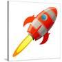 Retro Rocket, Vector Illustration-astudio-Stretched Canvas