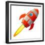 Retro Rocket, Vector Illustration-astudio-Framed Premium Giclee Print