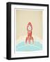 Retro Rocket With Grunge Texture-Elisanth-Framed Art Print