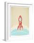 Retro Rocket With Grunge Texture-Elisanth-Framed Art Print