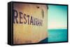 Retro Rustic Restaurant by the Sea-Mr Doomits-Framed Stretched Canvas
