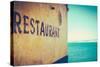 Retro Rustic Restaurant by the Sea-Mr Doomits-Stretched Canvas