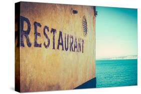 Retro Rustic Restaurant by the Sea-Mr Doomits-Stretched Canvas