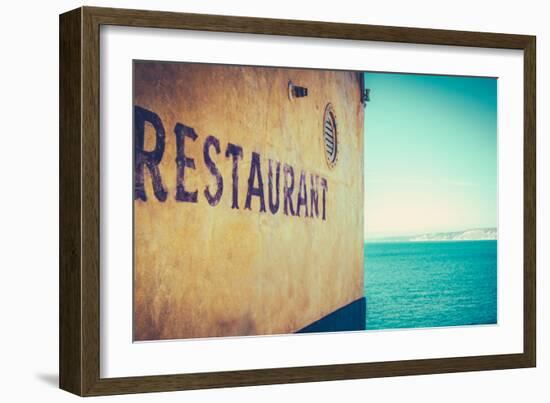 Retro Rustic Restaurant by the Sea-Mr Doomits-Framed Photographic Print