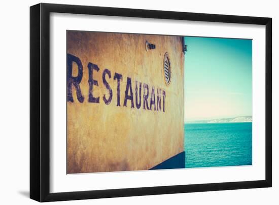 Retro Rustic Restaurant by the Sea-Mr Doomits-Framed Photographic Print