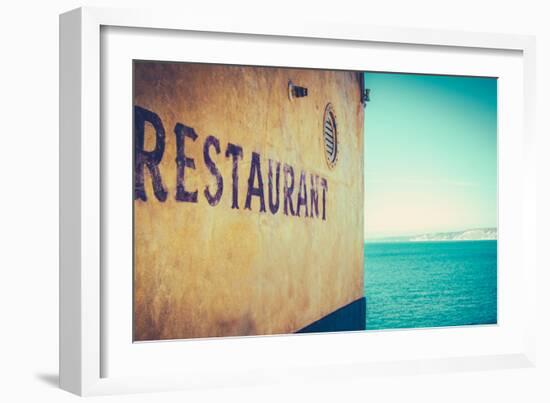 Retro Rustic Restaurant by the Sea-Mr Doomits-Framed Photographic Print