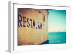 Retro Rustic Restaurant by the Sea-Mr Doomits-Framed Photographic Print