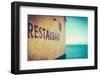 Retro Rustic Restaurant by the Sea-Mr Doomits-Framed Photographic Print